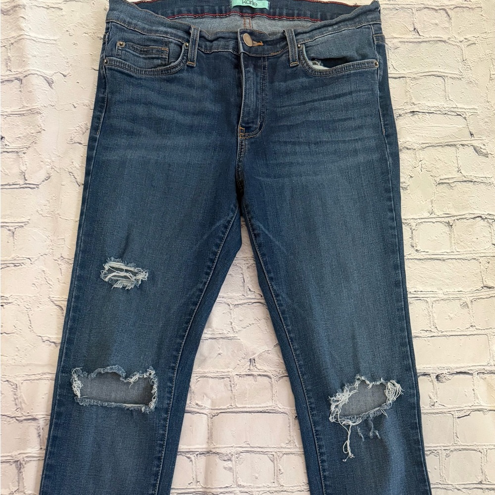 Karlie Dark Blue Distressed Skinny Jeans